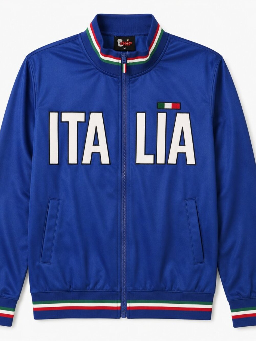 CHIP Italia Blue Track Jacket Men’s Medium NWT Italian Flag Zip-Up